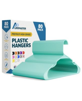 Вешалки Lifemaster из прочного aqua пластика с противоскользящими желобами, набор 80 шт
