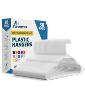 Lifemaster Plastic Clothes Hanger Set - 30 Pieces Versatile, Non-Slip, Slim Designed, Dry and Wet Clothes Hanger Set