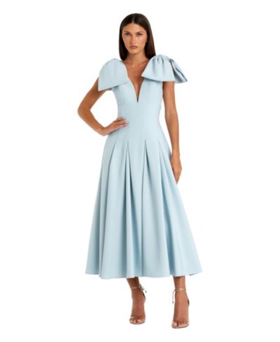 Женское миди-платье Mac Duggal Crepe A Line With Bow Straps