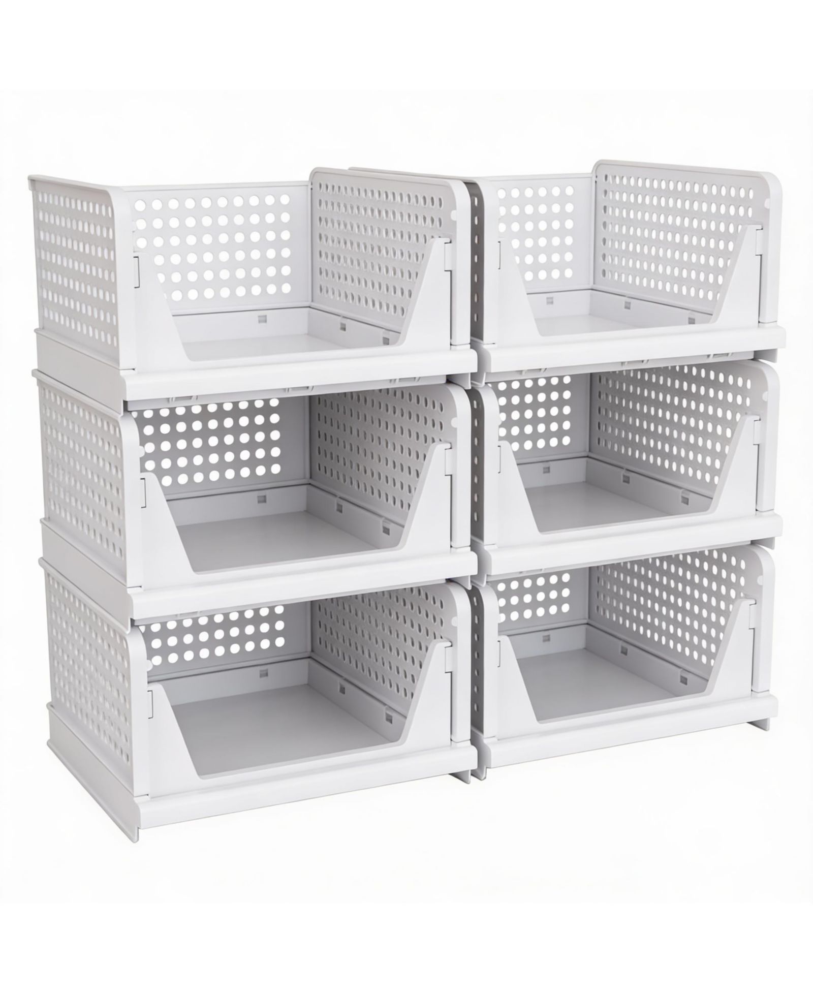 YIGII 5-Pack Stackable Storage Bins for Home Organization