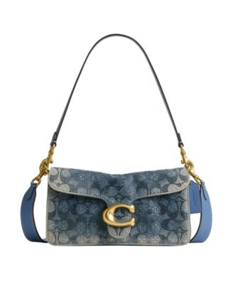 COACH Tabby Medium Crystal Signature Regenerative Denim Shoulder Bag 26