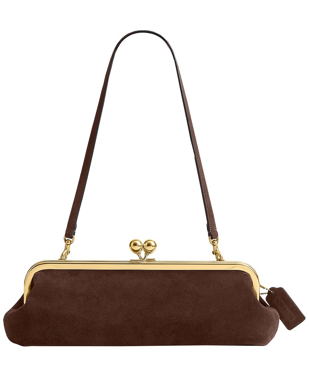 COACH Kisslock Small Suede Frame Bag 30