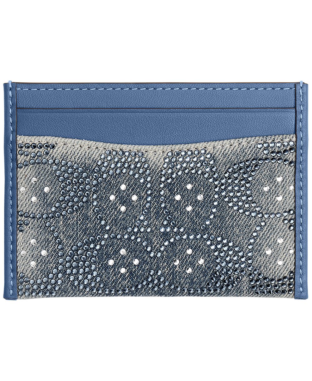 COACH Essential Crystal Denim Signature Card Case