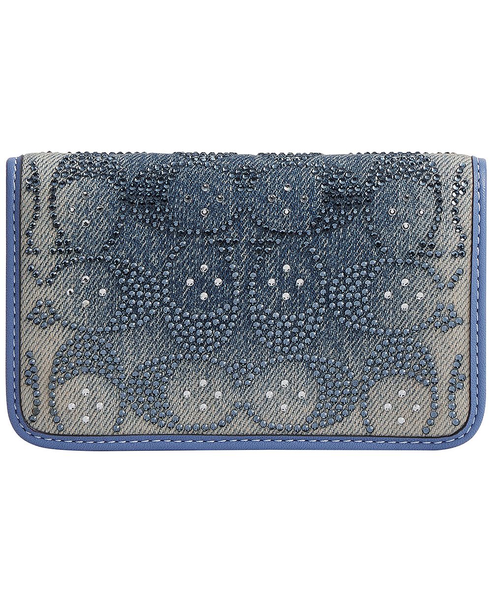 COACH Essential Crystal Denim Signature Slim Card Case