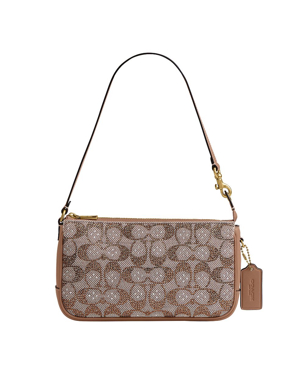 COACH Plaza Small Crystal Signature Jacquard Shoulder Bag