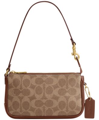 Плечевая сумка COACH Plaza Mini Signature из переработанной кожи, размер 18