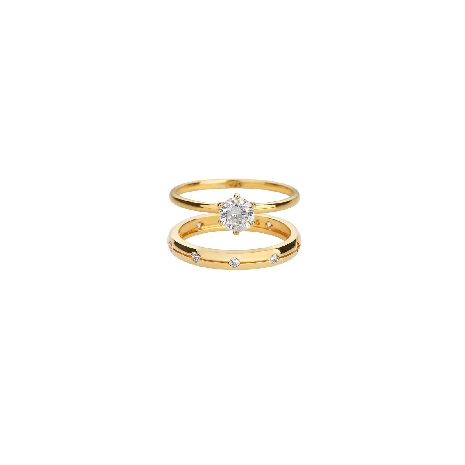 Набор колец Bearfruit Jewelry из стерлингового серебра с позолотой 18k