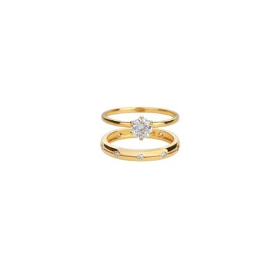 Набор колец Bearfruit Jewelry из стерлингового серебра с позолотой 18k