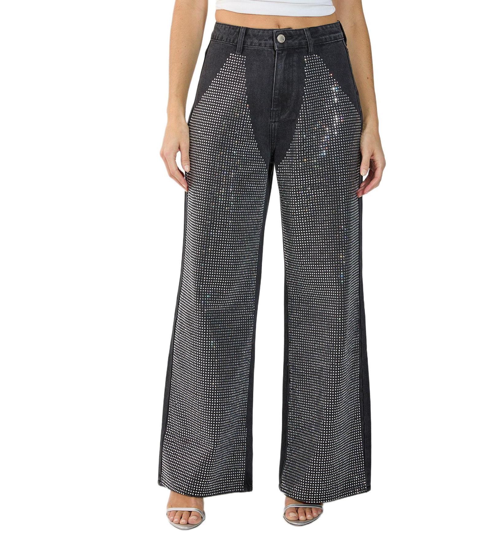 Nasty Gal Women's Diamante Denim Chap Jeans