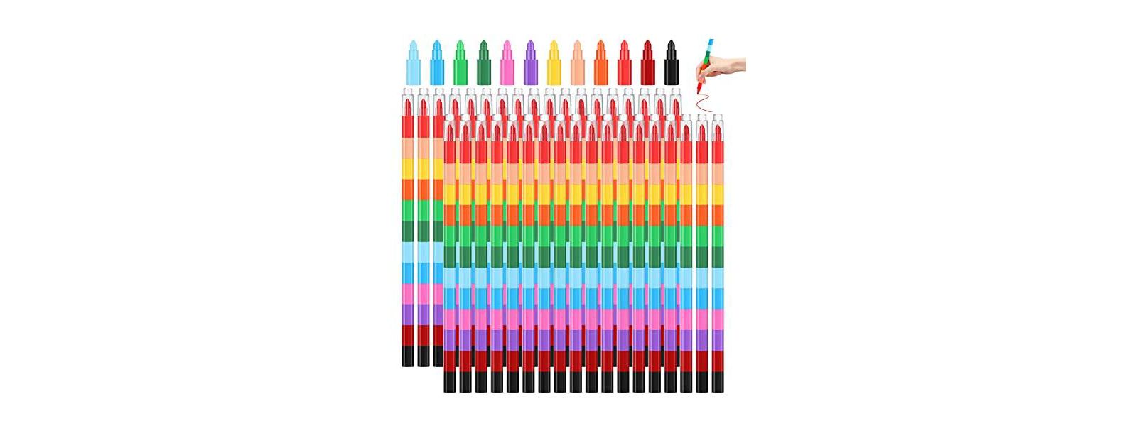 GNUADZ Stackable Crayons Buildable Rainbow Pencils Party Favors