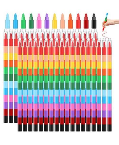 GNUADZ Stackable Crayons Buildable Rainbow Pencils Party Favors