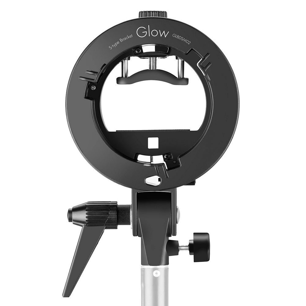 Glow S-Type Bowens Mount Bracket with Locking Pin for Speedlites and Flash