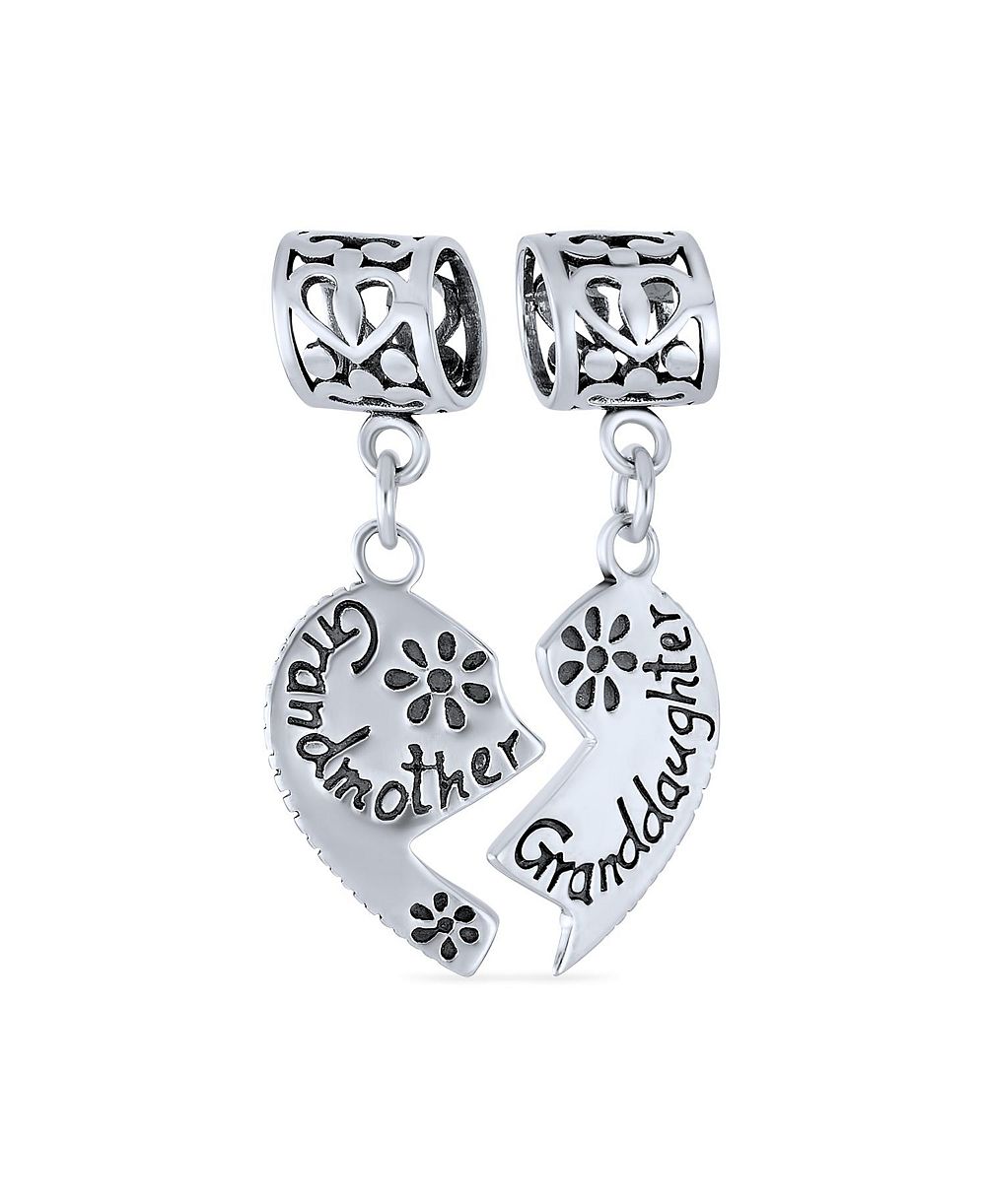 Браслет Bling Jewelry с подвеской в виде сердца для бабушки и внучки из стерлингового серебра