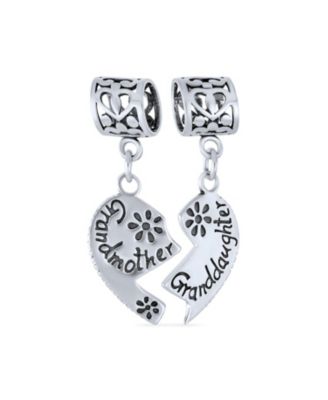Браслет Bling Jewelry с подвеской в виде сердца для бабушки и внучки из стерлингового серебра
