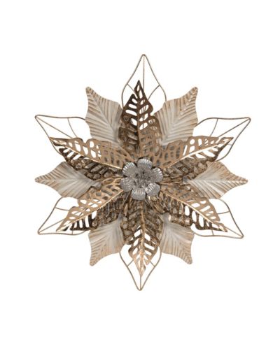 Gallerie II Декоративная настенная скульптура Gallerie II Christmas Poinsettia, золотая, 18 дюймов