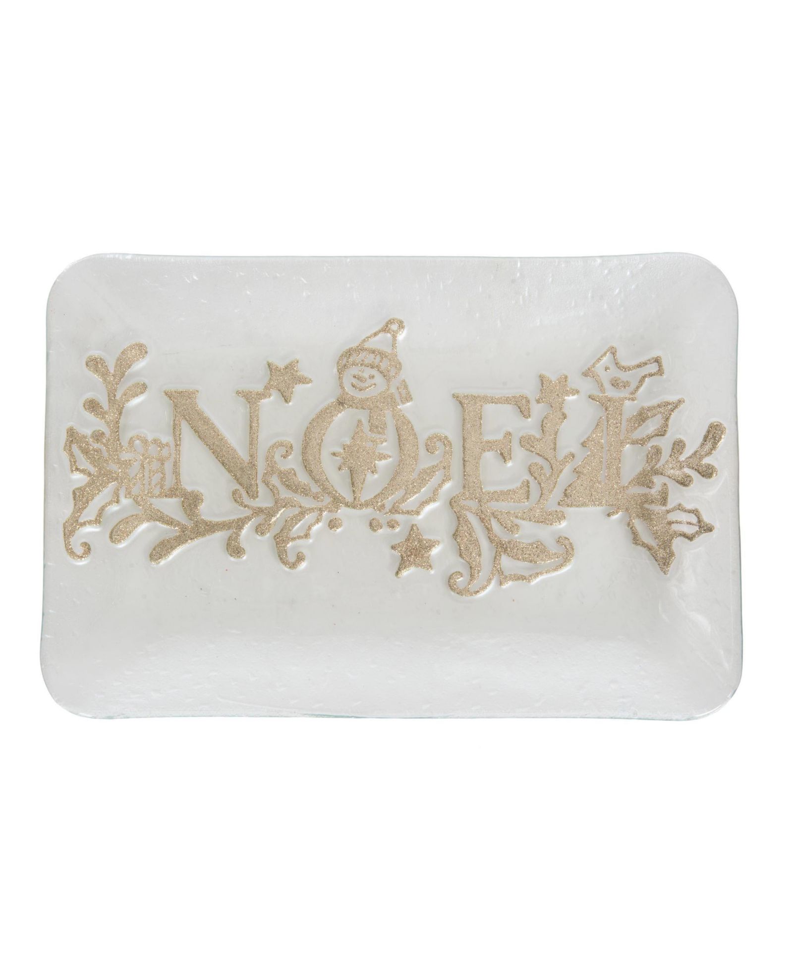 Gallerie II Noel Decorative  Glass Christmas Plate Tray