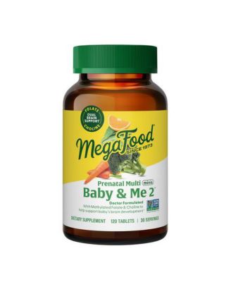 MegaFood Baby and Me 2 пренатальные мультивитамины мини, 120 таблеток