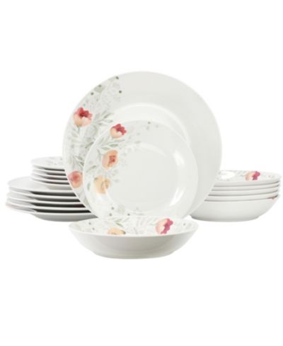 Elama Poppy 18-Pc. Dinnerware Set, Service For 6