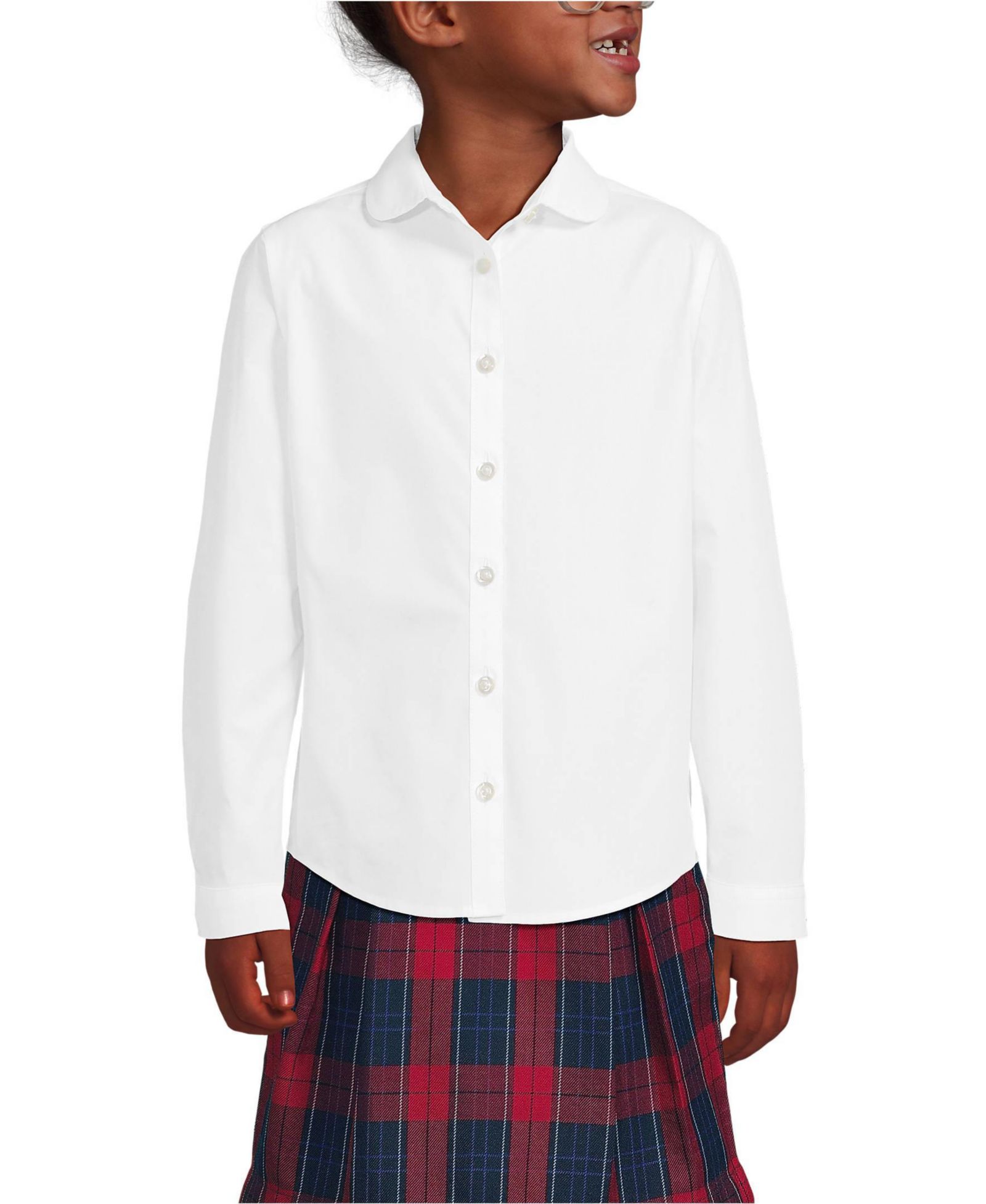 Lands' End Детская рубашка с воротником Peter Pan Broadcloth