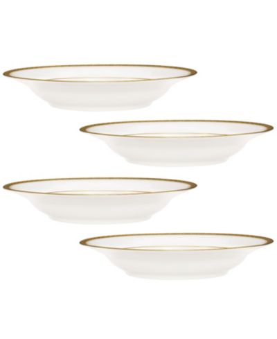 Набор суповых тарелок Noritake Charlotta Gold 4 Piece 9" Rim, 27 oz, Service for 4