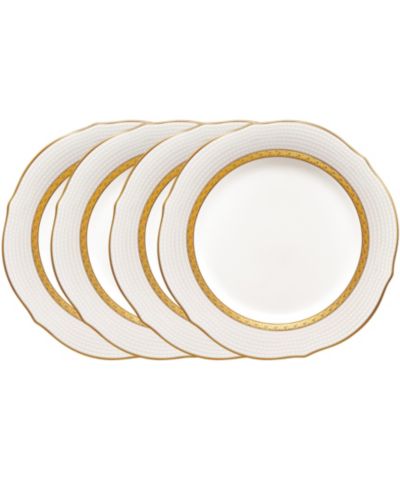 Noritake Charlotta Gold 4 Piece 9'' Scalloped Accent Plates Set, Service for 4