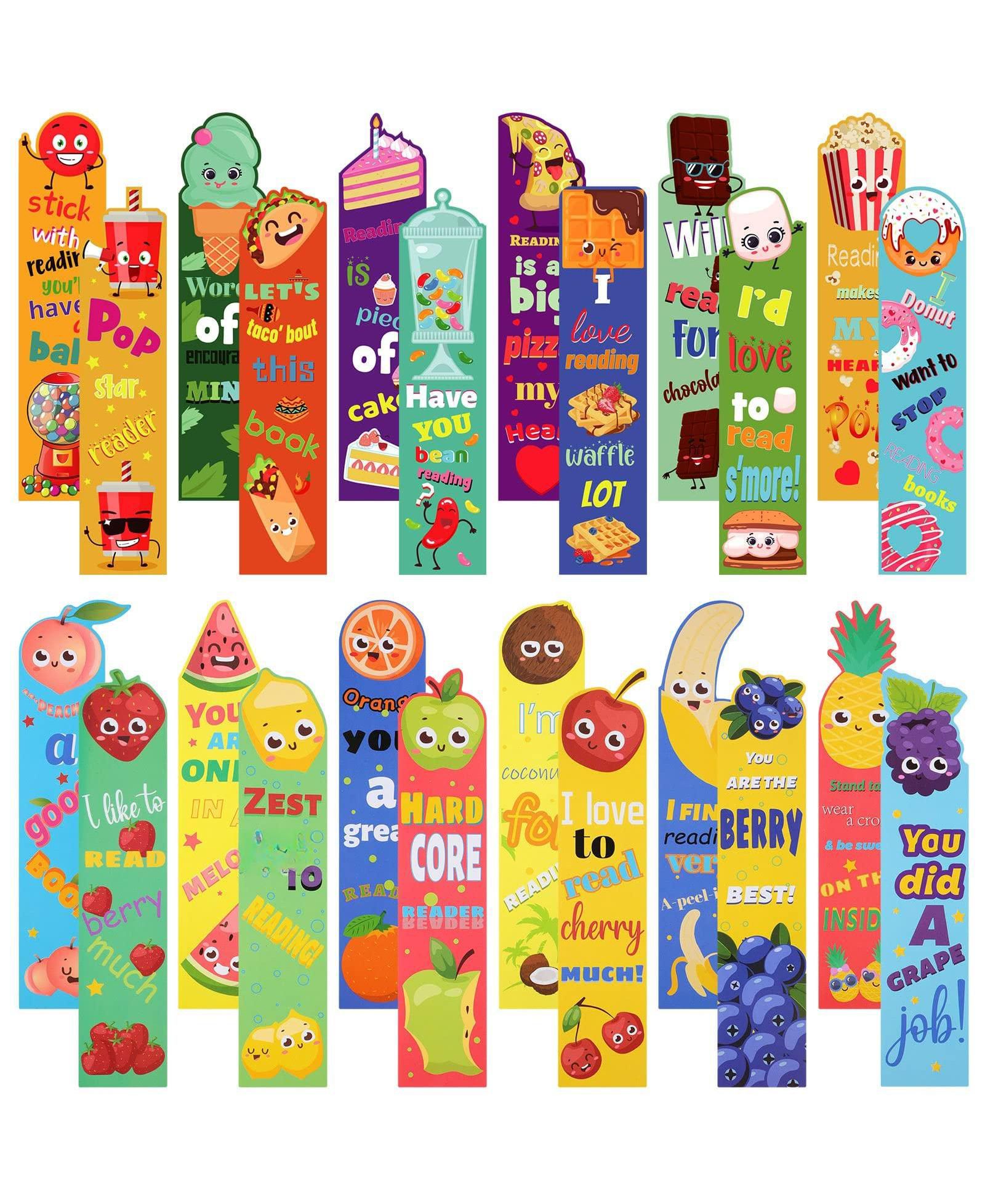 GNUADZ Fruit Scented Bookmarks Scratch Sniff Classroom Students