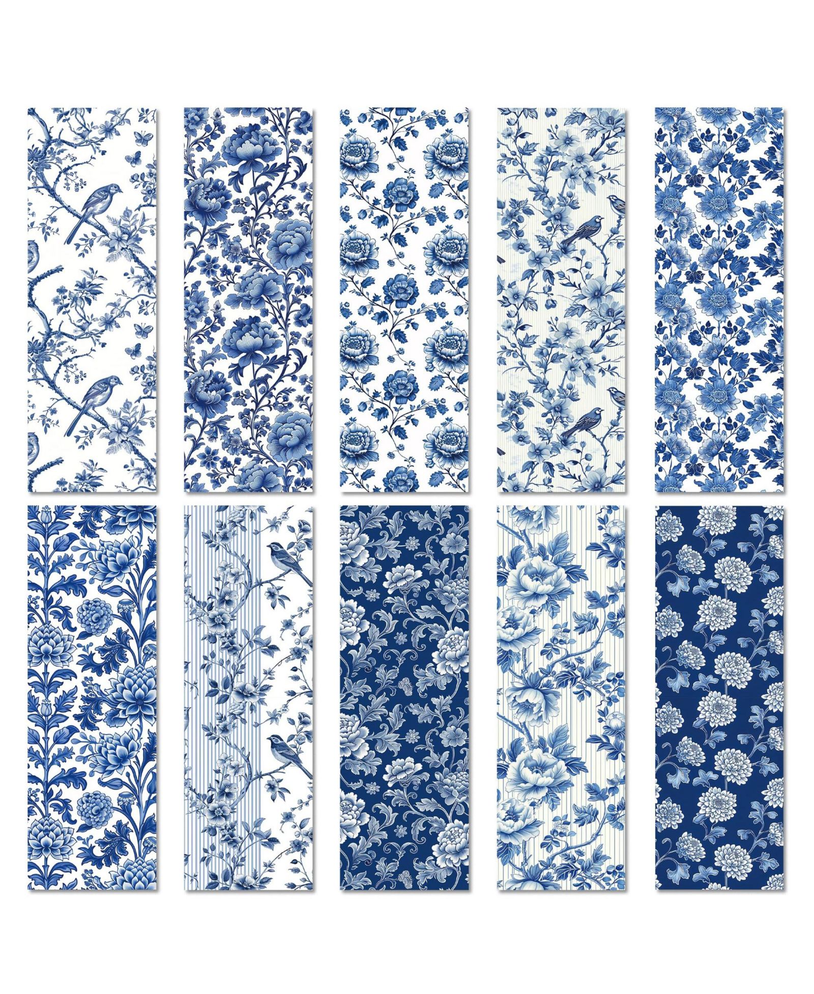 GNUADZ Chinoiserie Floral Bookmarks Set