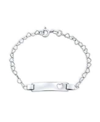 Bling Jewelry Delicate Petite Heart Blank Name Identification ID Bracelet . 6"