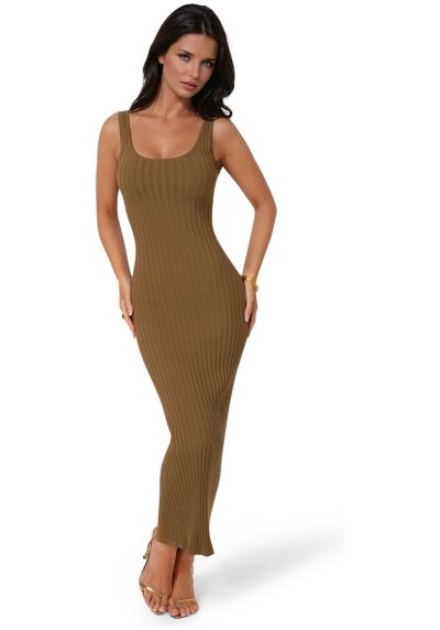 Bebe Women's Crochet U-Neck Maxi Dress