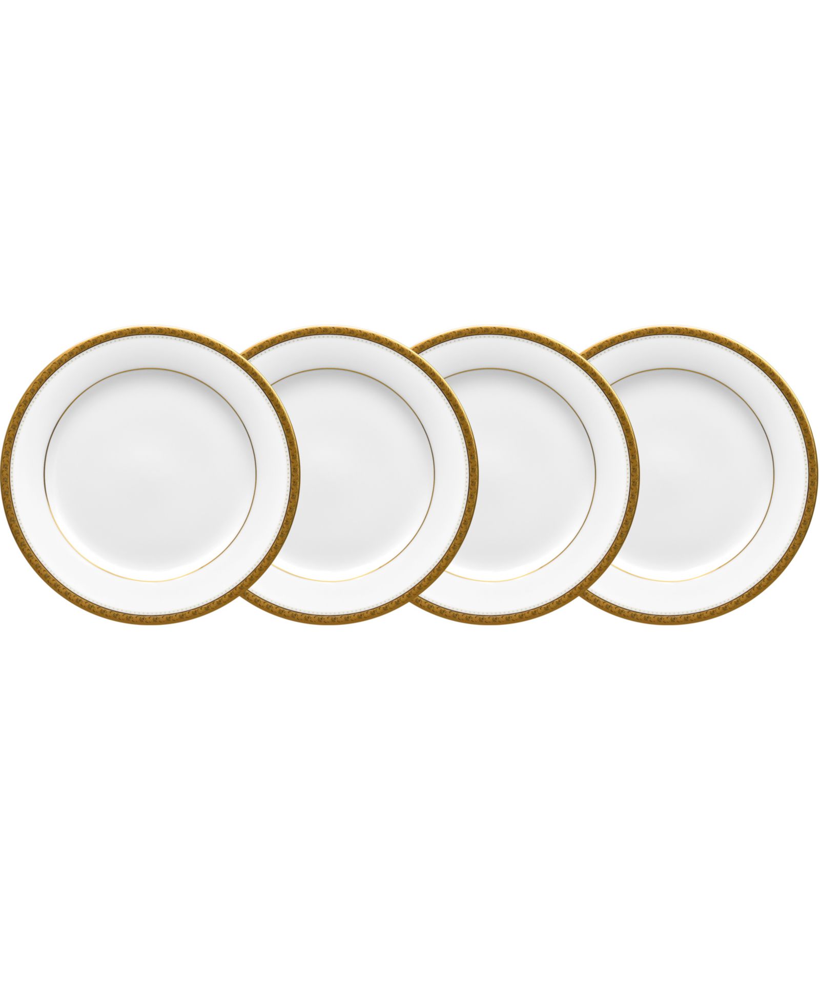 Набор тарелок для хлеба и закусок Noritake, Charlotta Gold, 4 штуки, на 4 персоны