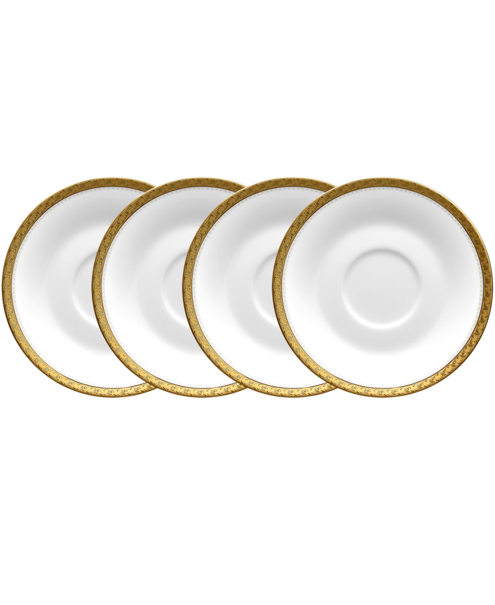 Noritake Charlotta Gold 4 Piece 6" Saucers Set, Service for 4