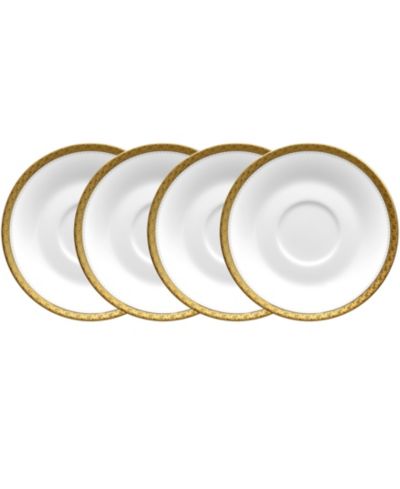 Noritake Charlotta Gold 4 Piece 6" Saucers Set, Service for 4