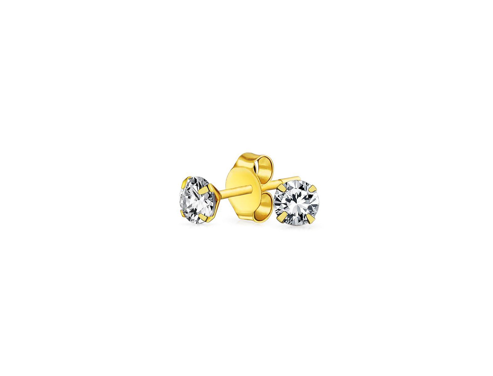 Серьги-гвоздики Bling Jewelry Tiny 14K 25CT Round Cubic Zirconia