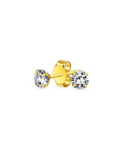 Bling Jewelry Tiny 14K 25CT Round Cubic Zirconia Solitaire CZ Stud Earrings