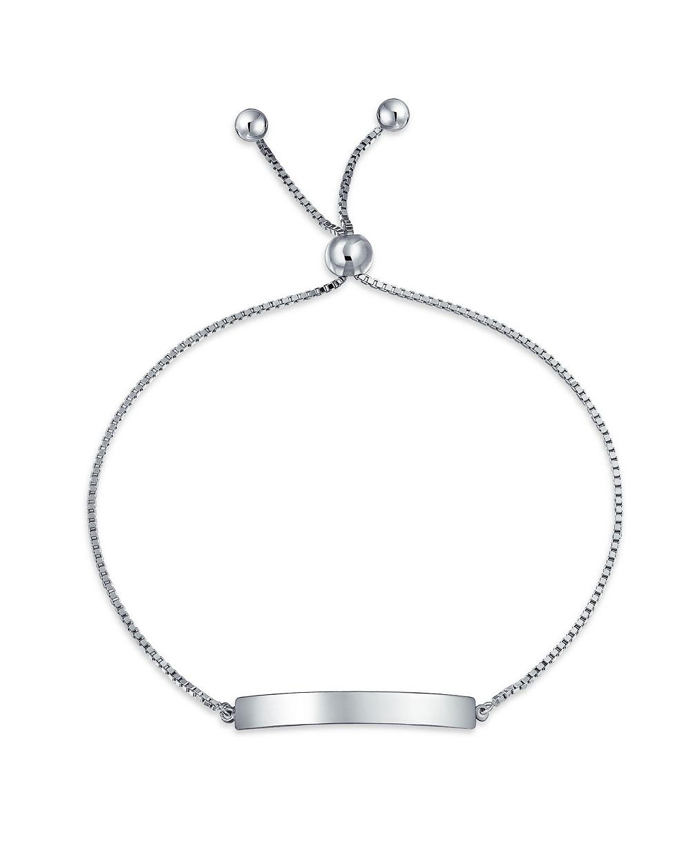 Браслет Bling Jewelry Minimalist Name Plated Bar Identification Tag ID Bolo Bracelet Adjustable