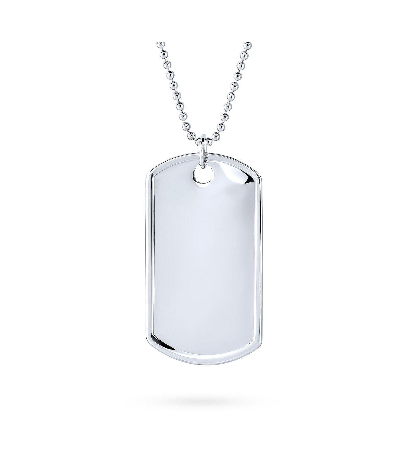 Подвеска-кулон Bling Jewelry X-Large Military Dog Tag с цепью из шариков 20 Inch