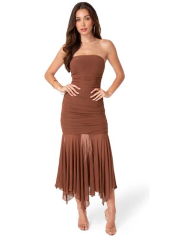 Bebe Женское платье Bebe Powermesh Strapless Hanky