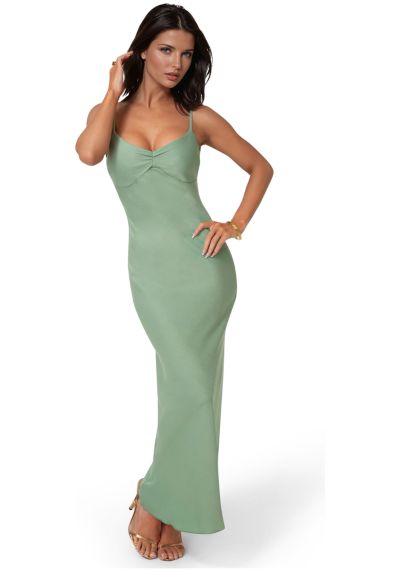 Bebe Women's Crepe Drape Back Maxi Dress
