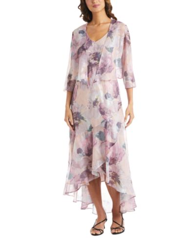R & M Richards 2-Pc. Floral-Print Jacket & Gown Set