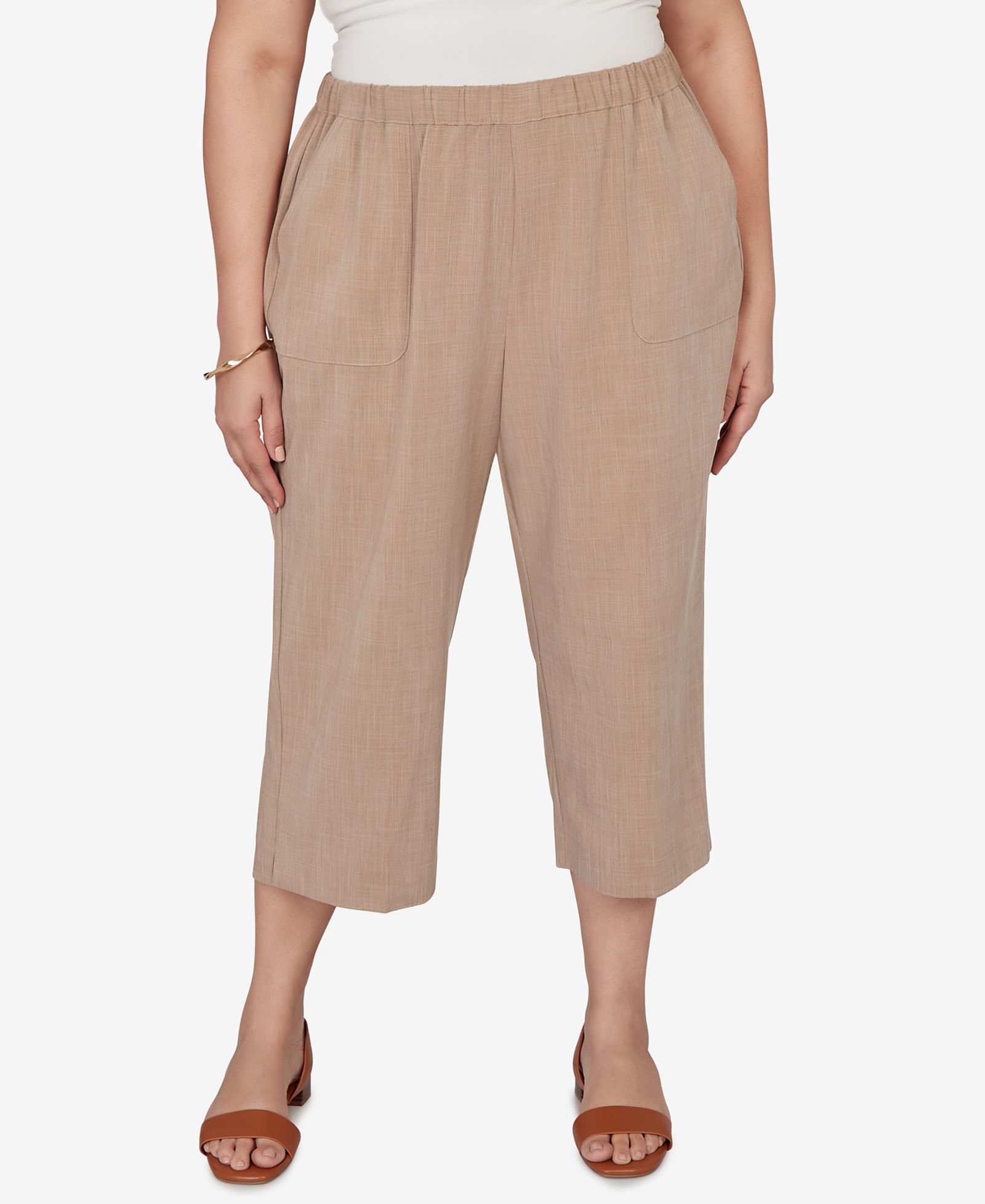 Alfred Dunner Plus Size Grand Bazaar Textured Pull-On Capri Pants