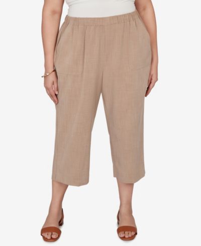 Alfred Dunner Plus Size Grand Bazaar Textured Pull-On Capri Pants