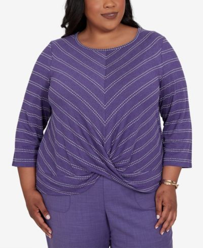 Женский топ Alfred Dunner Plus Size Grand Bazaar Twisted Hem Chevron