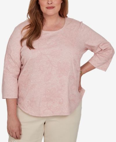 Женский вязаный топ Alfred Dunner Plus Size Camden Market с цветочным принтом