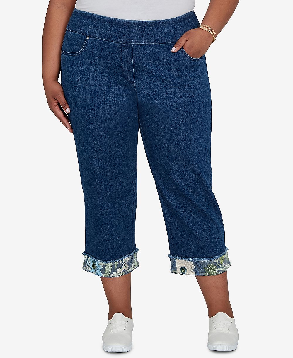 Джинсы Alfred Dunner Plus Size Indigo Girls Sequin Embellished Ankle