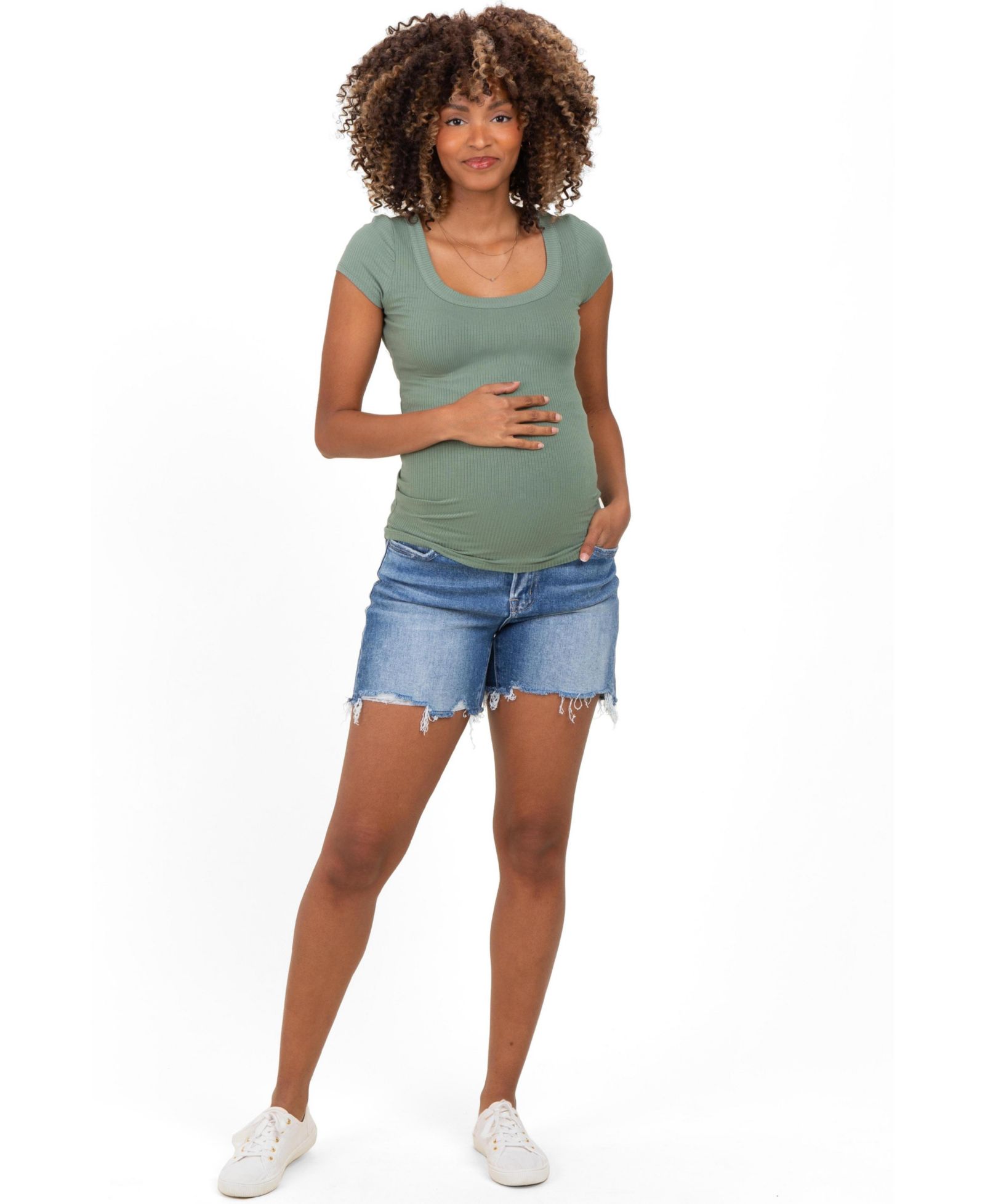 Женские джинсовые шорты Pinkblush Blue Distressed с рваным краем