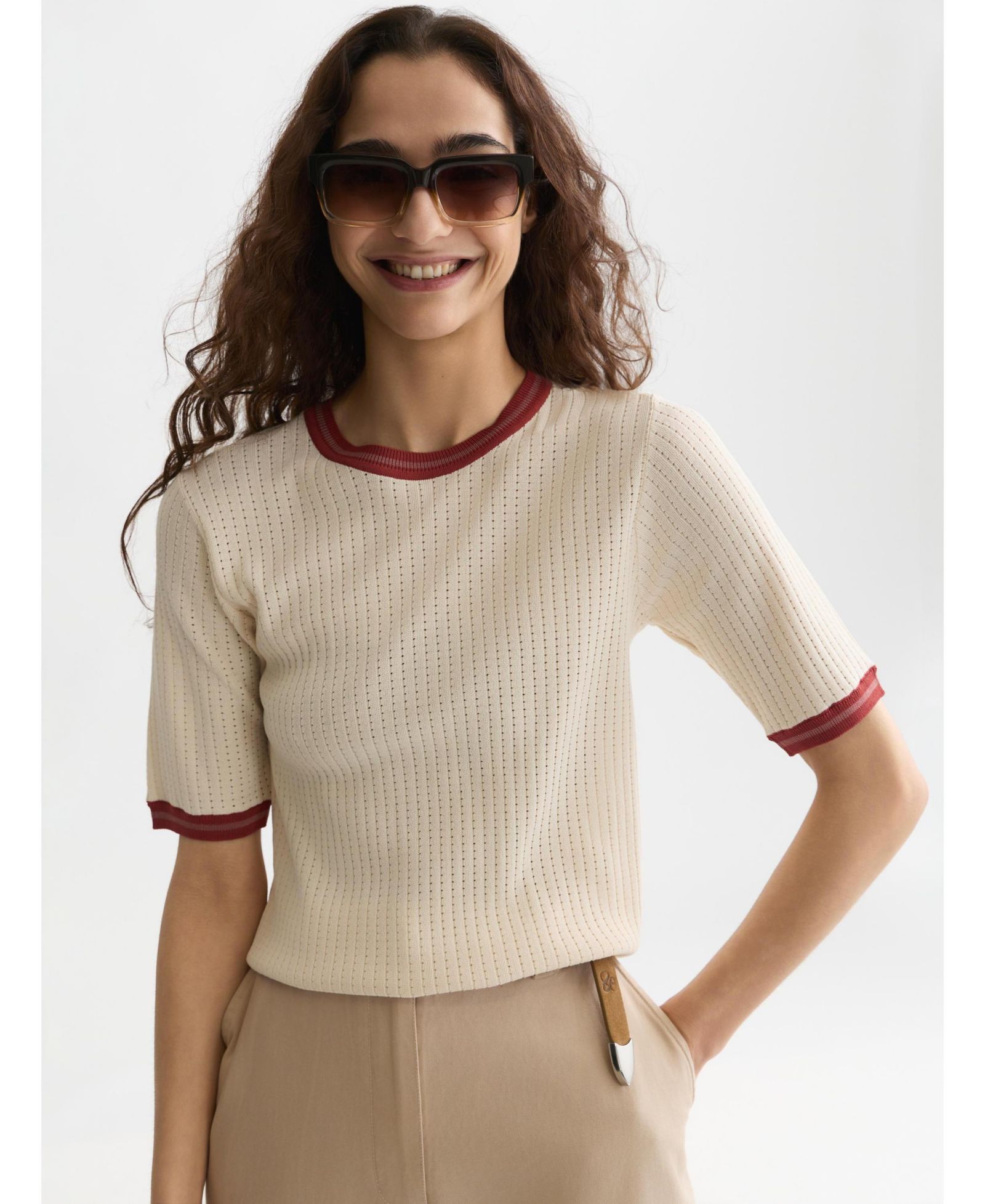 SCOTCH & SODA Женский трикотажный джемпер pointelle relaxed-fit