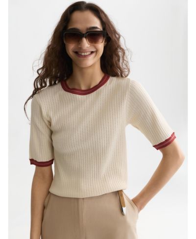 SCOTCH & SODA Женский трикотажный джемпер pointelle relaxed-fit