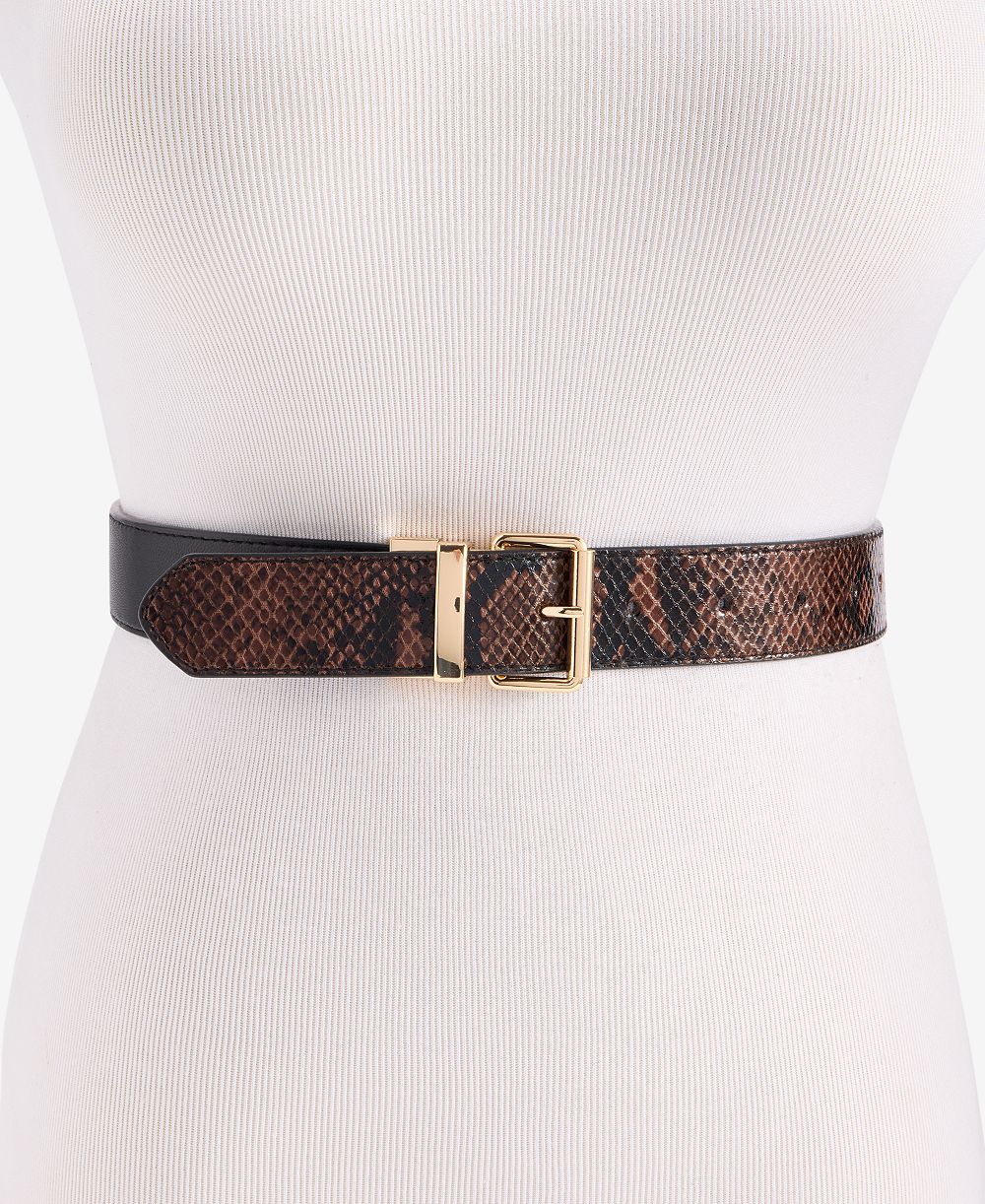 I.N.C. International Concepts Reversible Solid to Half-Snake-Embossed Pant Belt, Macy's Exclusive