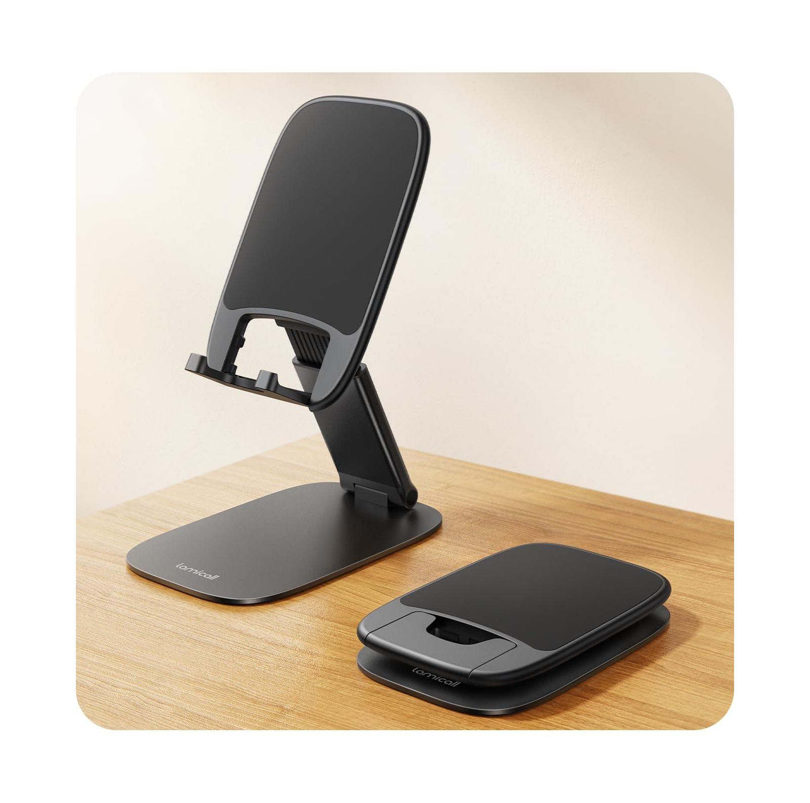Lamicall Foldable Adjustable Phone Stand, Compatible with 4-8" Phones and Tablets