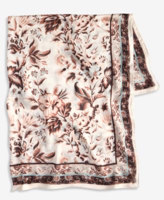 I.N.C. International Concepts Contrast Floral Square Scarf, Macy's Exclusive